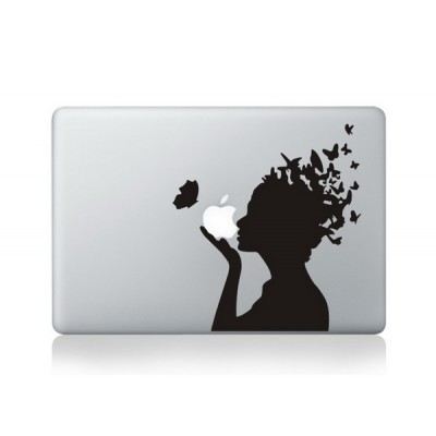 Vlinder haar Macbook Sticker
